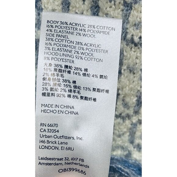 Pilcro Anthropologie Sweater Womens Medium Abstract Hoodie Fair Isle Tassel Boho - Picture 7 of 9